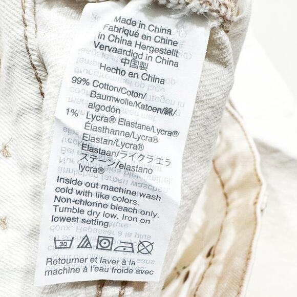 Madewell Slim Demi-Boot Bootcut Denim Jeans Button Fly Cream Size 28 - Picture 7 of 9